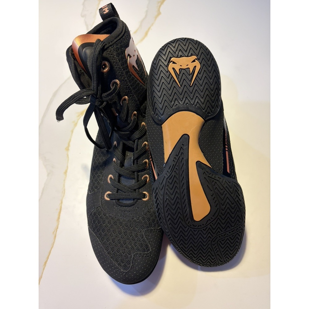 Venum Elite Boxing Shoes Men's Size 7 EU 39 Black Bronze